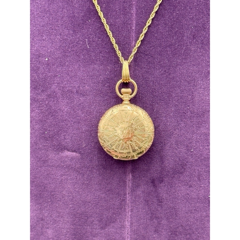 14K SOLID GOLD‎ AMERICAN WALTHAM POCKET WATCH WITH CHAIN 15J